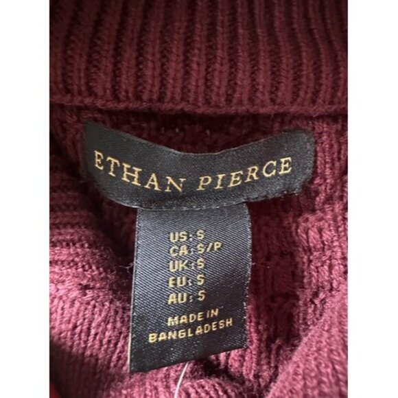 Ethan Pierce Mens Button Detail Knit Long Sleeve Pull Over Burgundy Size Small - Picture 9 of 14